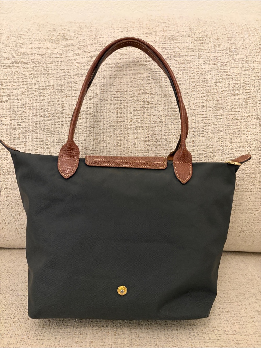 OFFERS WELCOME - Long Handle Gray Longchamp Le Pliage Shoulder Bag - Picture 2 of 14